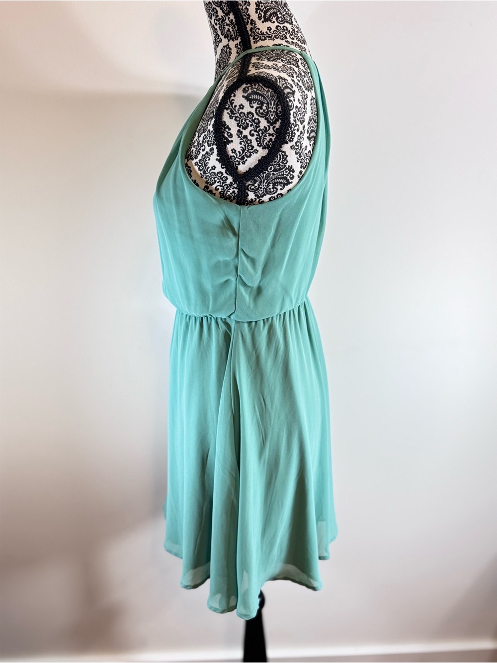 Lush Aqua Green Halter Light Flowy Mini Skater Dress size XS - Picture 4 of 7